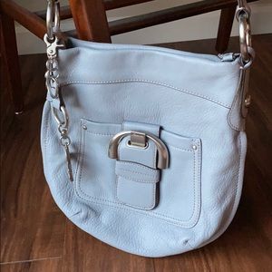 B. Makowsky slate blue leather crossbody